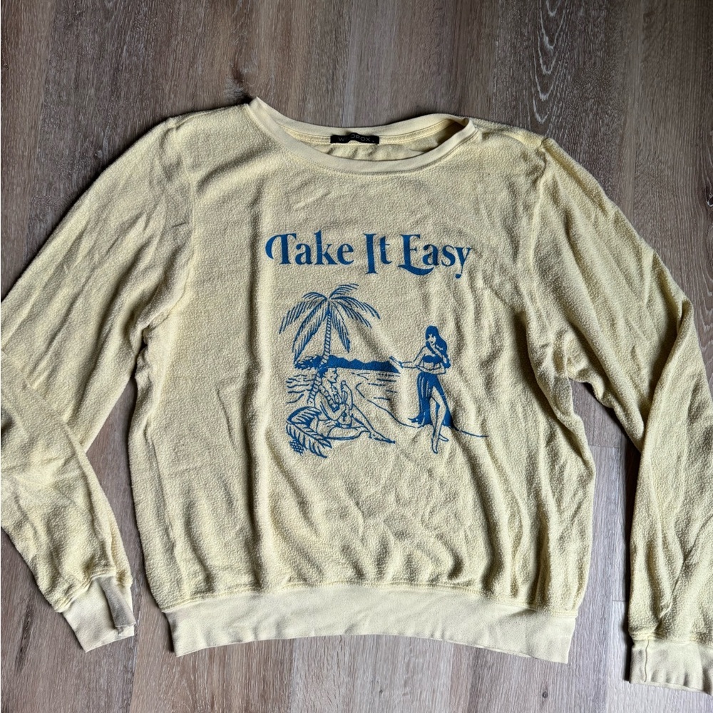 Wildfox Light Yellow Graphic Sweatshirt